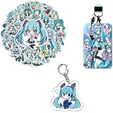 [Uweneng] 初音ミク 福袋3点セット 漫画ステッカー50枚 キーホルダー スリーブバックルロープ 人気韓流グッズ 福袋セット 防水シール アクリルキーホルダー 福袋いろいろ 応援グッズ プレゼント