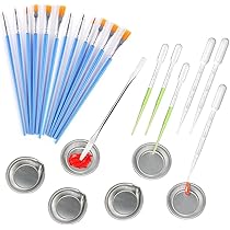 Amazon | プラモデル 塗料 プラモデル 工具セット 筆 面相筆 平筆 塗料  