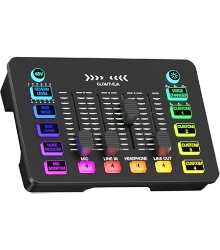Amazon | Facmogu F998 ライブサウンドカードオーディオミキサー