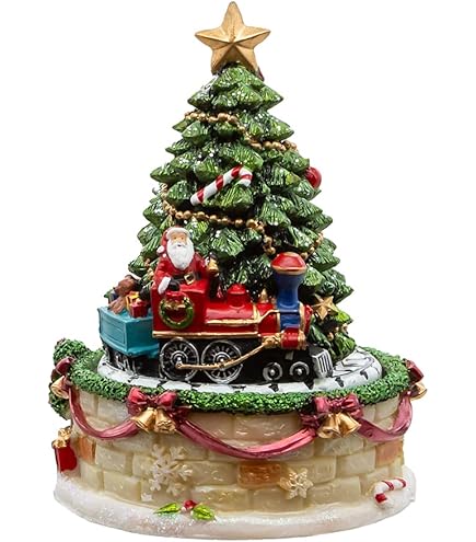 サンタクロース クリスマス オルゴール　フィギュア Amazon.co.jp: サンフランシスコオルゴールのクリスマスおもちゃ箱回転