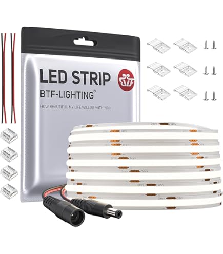 BTF-LIGHTING FCOB COB IC LEDテープライト 高密度 フ Amazon | BTF-LIGHTING COB FCOB LEDテープライト USB 高密度