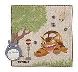 となりのトトロ　ミニタオル (ミニタオル　バス停【刺繍あり】)