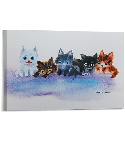 Amazon.co.jp: 渡辺あきお◇【ねこ あこがれの船】アートプリント◇額