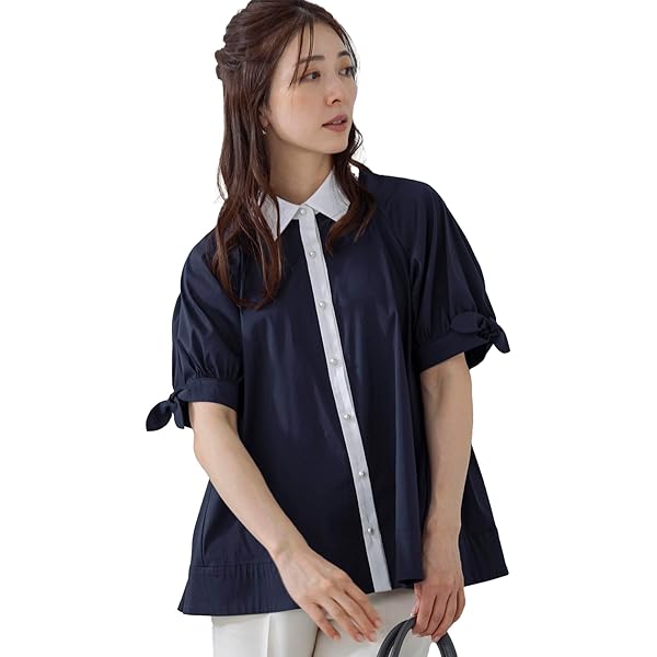 SONO フレアブラウス ブルー Sono ブラウス シャツ 「SONO/ソーノ」「SONO NAVY/ソーノ