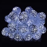 LINSAM 太陽発電 ソーラー 充電式 LED イルミネーション 光センサー内蔵 自動ON/OFF クリスマス 防雨防水型 ボール ６M　30LED
