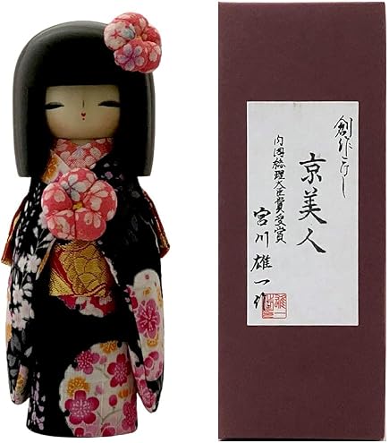 Amazon.co.jp: こけし 京美人 赤い着物 コケシ 人形 創作こけし 木製