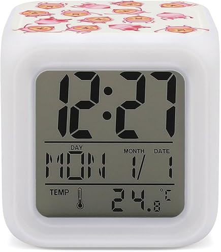 Amazon.co.jp: こびとづかん 目覚まし時計 デジタル置き時計 温度湿度