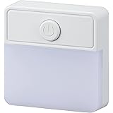 オーム電機 薄型LEDナイトライト スイッチ式 電球色 NIT-ALA6PSQ-WL 06-1723 OHM フットライト 足元灯 壁コンセント