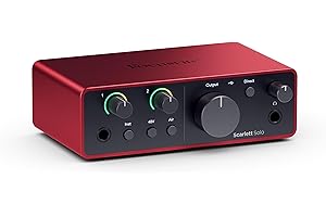 Focusrite Scarlett Solo 4th Gen USB Audio Interface, for the Guitarist, Vocalist, or Producer — High-Fidelity, Studio Quality Recording, and All the Software You Need to Record