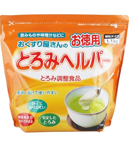 スベラカーペ 1kg 5袋セット　介護食　とろみ剤 Amazon.co.jp: ファイン おくすり屋さんのとろみヘルパーお徳用 1.1kg