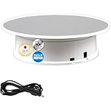 【Amazon.co.jp 限定】『ターンテーブル 【アダプター無】 ホワイト 回転台 「スピード切換」 + 「3WAY電源(コンセント/USB/電池)」 + 「高静粛性 + 耐久性アップ」 2020モデル』 フィギュア/プラモデル 展示 販促 商品