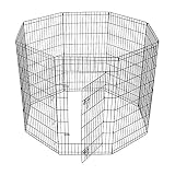 EleTab Exercise Pen for Small Dog and Pet 8 High Panel DIY Portable Small Animal House Playpen Black