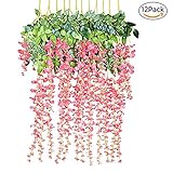12PCS 観葉植物 人工壁掛け 人工藤 Zyurong 抗菌 防ウイルス 防カビ 消臭 大人気 家庭やパーティ飾り 壁面インテリア 飾り 結婚 披露宴
