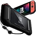 Spigen Nintendo Switch ケース カバー ストラップ付き 画面 保護 キズ防止 指紋防止 衝撃吸収 TPU カバー 薄型 耐衝撃 スイッチ カバー ラギッド・アーマー ACS01228 (マット・ブラック)
