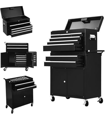Amazon.co.jp: 5段ローラーキャビネット 高強度の鋼鉄製！重い工具も