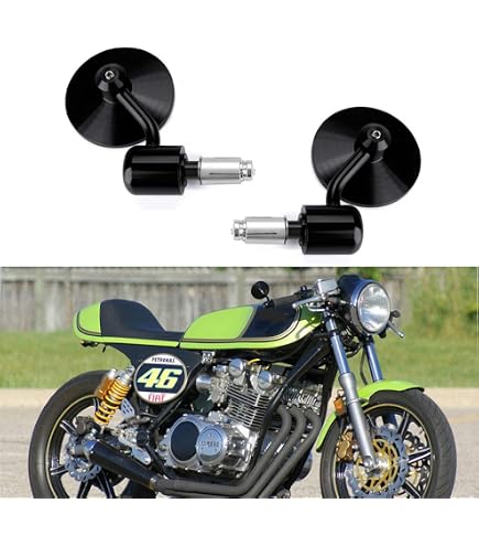Tanax Napoleon NB-001 Bar End Mirrors – Stainless Steel, Silver