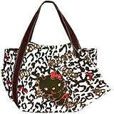 ≪Lサイズ≫【Hello Kitty/ハローキティ】お揃いのポーチ付き！キティちゃんのトートバッグ バルーンバッグ エコバッグ Lサイズ (No.004 レオパード)