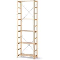 Amazon｜無印良品 パイン集成材 幅170cm ウォールシェルフ ✡️ パイン材ユニットシェルフ 幅58×奥行26×高さ175.5 大 木製ラック・ウッドラック