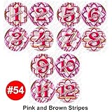 Baby Girl Monthly Onesie Stickers - PINK AND BROWN Baby Month Onesie Stickers Baby Shower Gift Photo