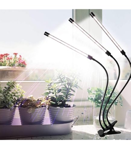 Amazon.co.jp: LED植物育成ライト、スタンド付き4ヘッドプラントライト 