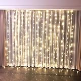 fefelightupウィンドウカーテンライト9.8 × 9.8ft 300 LEDナイトライト