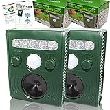 【2個セット】 音波 光で 動物 よせつけない　アニマルガーディアン 害獣 追い払う　動物避け ソーラー式　太陽光パネル 防滴 猫 犬 ネズミ キツネ 鳥 猫よけ 日本語マニュアル