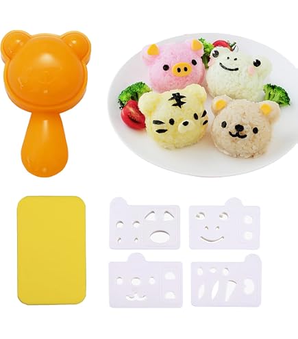 Musubi Mold Onigiri Rice Ball Press Mold - Flower, Bear, Heart Shapes Bento Sushi Maker DIY Kit Rice Ball Bento Press Flower Bear Heart Shape Sushi Mould