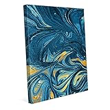 Lapis and Corundum (非金属)抽象Marbledフランス語Book Endpaper渦巻きin Deepロイヤルブルーイエロー壁アートプリント 8x10 GEO0000007CAN0