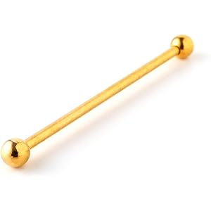 [フロム ダ ファクトリー] サージカルステンレスシリーズ インダストリアル ストレートバーベル 軟骨ピアス (14G…