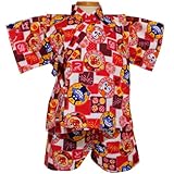【日本製】2014年 夏物 アンパンマン 甚平スーツ ANPANMAN レッド◇90cm