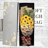 フレグランス ソープフラワー シャボンフラワー 花束 ヒマワリ ブーケ 石鹸 花 枯れない花 水玉 手提げクリアバッグ メッセージカード 付き プレゼント ギフト クリスマスプレゼント 新年 誕生日 
