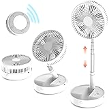 ITMIAYA コードレス 扇風機 リビング DCモーター 卓上 折りたたみ 節電対策 左右首振 静音 リモコン付き USB充電式 小型 7200mAh大容量 高さ調節可能 キャンプ 壁掛 4-35h連続使用 LEDライト モバイルバッテリー 風量4