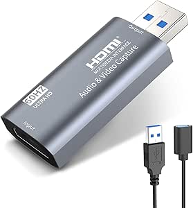 KINGONE HDMI キャプチャーボード ゲームキャプチャー USB3.0 60fps 1080P ゲーム実況生配信、ライブ会議、ライブビデオ配信、画面共有、録画に適用 フルHDキャプチャーカード switch、Xbox One、OBS Studio対応 電源不要（アップグレードバージョン）