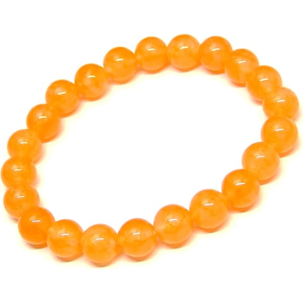 Amazon | [SION & Co.] 天然石 ブレスレット オレンジ ジェイド 約6mm