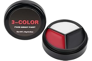 mefeny フェイスペイント 3色セット 10g ボディペイント 白塗り 絵の具 マタニティペイント 顔ペイント 安全 無毒 ハロウィン コスプレ 仮装 バカ殿
