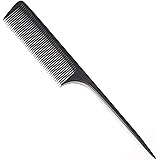 XSYMX カットコーム 櫛 おやれなヘアくし 美容師用 ヘアケア 静電気防止 プロ用カットコーム ウェット ドライ兼用 Black 1 1個 (x 1)
