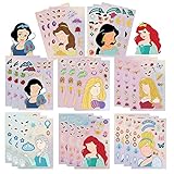 かわいいプリンセスステッカー、24枚で自分だけのプリンセスステッカーを作る、プリンセスDIYステッカー、お姫様が作るフェイスステッカー、先生のご褒美、アートクラフトパーティー用品