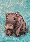 Oopsy Daisy Canvas Wall Art, Little Hippo Baby, 14' x 18' [並行輸入品]