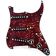 Musiclily Basic11穴配線済み ピックガード SSS 搭載シングルコイルピックアップセットフェンダー STストラトエレキギター用、鼈甲柄4P