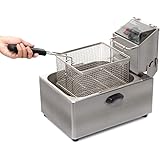 【ジャパンスマイル 】電気フライヤー 業務用 8L フライヤー 卓上 小型 電気 串揚げ 揚げ物機 100V PSE認証付き 一槽式 ミニフライヤー 卓上フライヤー 厨房 電気フライヤー 卓上 ポテトフライヤー xd-cm8lf