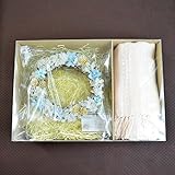 〔エルフルール〕elm006 プリザーブドフラワーリース&オレンジグラデーションストールセット　母の日 ギフト プレゼント