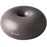 エレコム バランスボール 45cm エクリアスポーツ ドーナツ型 Mサイズ 転がらない ポンプ付 グレー HCF-BBDMGY