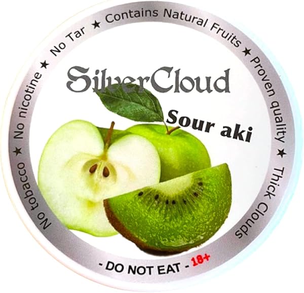 シーシャ フレーバー デクラウド decloud 業務用濃厚バージョン ハイエンド シルバークラウド 50g ノンニコチン ノンタール フルーツ果肉使用 ハーブスパイス (サワーアキ(キウイ&青リンゴ)) - 1