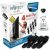 フラット画面テレビ&家具アンチ先端安全壁アンカー磁気スタッドファインダー&マウントハードウェアと地震、安全、子&ベビーProof、ストラップ、by保護UR Kid 4 Straps ブラック FWS-