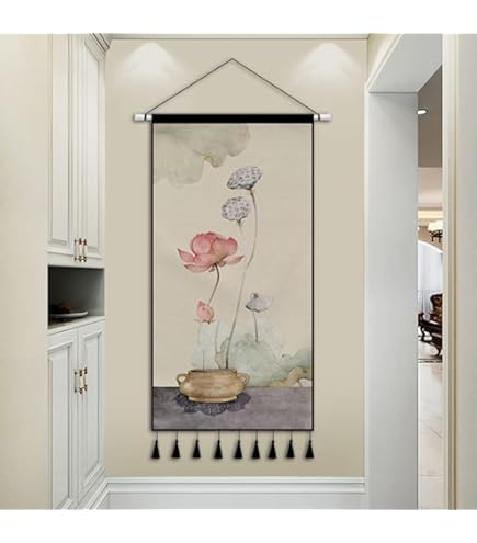 Amazon.co.jp: [LJKI] 掛け軸 おしゃれ 水墨画 花鳥図 四季花鳥