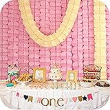 Pomcatパーティー結婚式の装飾11.81フィート/3.6Mのための6ピンクハンギングガーランド四つ葉のティッシュペーパーフラワーガーランド再利用可能なパーティーストリーマの各パック