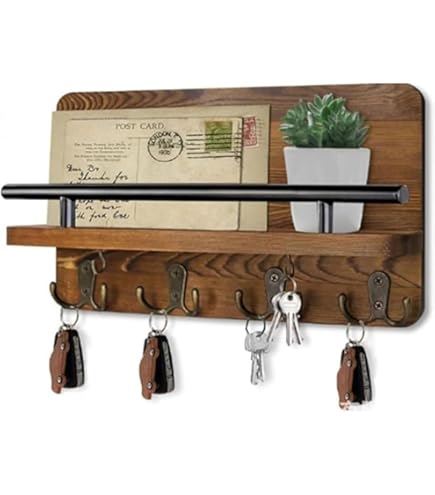 Amazon｜Unlnsiy キーフック 玄関 木製 壁掛けフック 鍵置き 鍵掛け