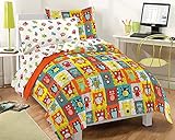 Dream Factory Silly Monsters Ultra Soft Microfiber Comforter Set, Multi-Colored, Twin