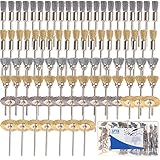 SPTA ステンレス鋼線ブラシ & 真鍮ワイヤーブラシ 研磨ブラシ 為に 1/8"（3mm）シャンク Dremel (ドレメル）Proxxon ロータリーツール--サンディング、研削、研磨 104個の