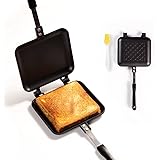 Amazon ヨシカワ ホットサンドメーカー あつあつ シングル フッ素加工 ガス火専用 Sj1681 ブラック ヨシカワ Yoshikawa 直火式ホットサンド ワッフルメーカー 通販